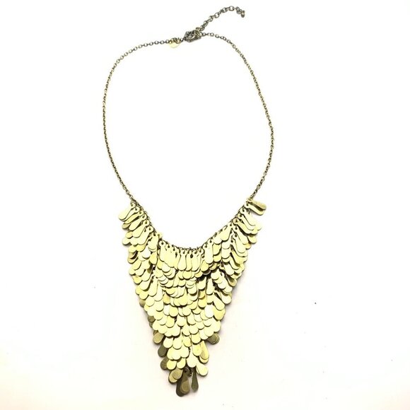 Abercrombie & Fitch Necklace Gold Tone Boho Layer Bib Drape Statement Piece - Picture 1 of 7